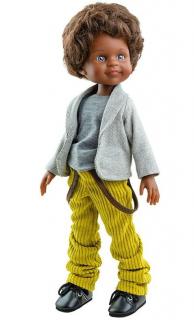 Paola Reina panenka chlapeček Cayetano nový (5-kloubová panenka, 32 cm vysoká, hnědé vlasy, modré oči, nemrkací)