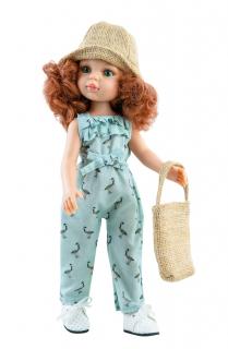 Paola Reina panenka Cristi v kloboučku (5-kloubová panenka, 32 cm vysoká, zrzavé vlasy, zelené oči, nemrkací)