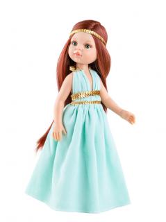 Paola Reina panenka Cristi v šatech (5-kloubová panenka, 32 cm vysoká, rezavé vlasy, zelené oči, nemrkací)