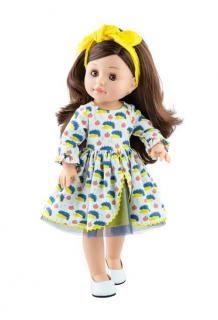 Paola Reina panenka Emily v ježečkových šatech (5-kloubová panenka, 42 cm vysoká, hnědé vlasy, hnědé oči, mrkací)