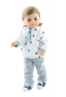 Paola Reina panenka Emma v mikině (5-kloubová panenka, 42 cm vysoká, blond vlasy, modré oči, mrkací)