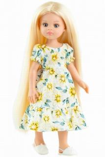 Paola Reina panenka Laura s vlasy pod kolena (5-kloubová panenka, 32 cm vysoká, blond vlasy, modré oči, nemrkací)
