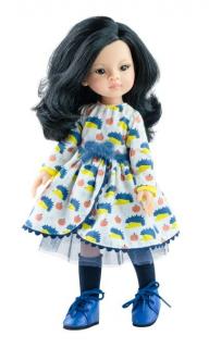 Paola Reina panenka Liu v ježečkových šatech (5-kloubová panenka, 32 cm vysoká, černé vlasy, černé oči, nemrkací)