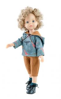 Paola Reina panenka Luis s kudrnama (5-kloubová panenka, 32 cm vysoká, blond vlasy, modré oči, nemrkací)