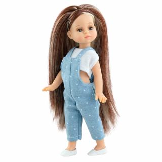 Paola Reina panenka Noelia s vlasy po kotníky (5-kloubová panenka, 21 cm vysoká, hnědé vlasy s melírem, hnědé oči, nemrkací)