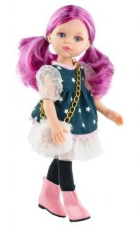 Paola Reina panenka Rosela Funky (5-kloubová panenka, 32 cm vysoká, fialové vlasy s bílým melírem, modré oči, nemrkací)