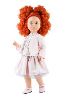 Paola Reina panenka Sandra v růžovém (9-kloubová panenka, 60 cm vysoká, rezavé vlasy, modré oči, nemrkací)
