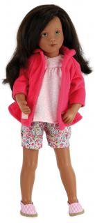 Petitcollin panenka Melissa  (5-kloubová panenka, 44cm vysoká, černé vlasy a zelené oči)