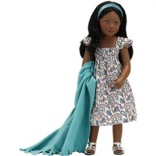 Petitcollin panenka Olivia (5-kloubová panenka, 48cm vysoká, černé vlasy a hnědé oči)