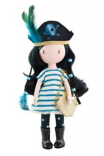 Santoro London Gorjuss od Paola Reina - panenka Pirátka Black Pearl (5-kloubová panenka, 32 cm vysoká, černé vlasy s tyrkysovým melírem, černé oči, nemrkací)
