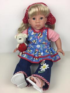 Schildkröt panenka Elli (Panenka 52 cm vysoká, blond vlasy, modré oči, mrkací)