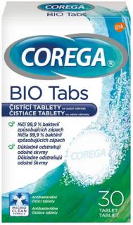 Čistící tablety pro zubní náhrady, Corega, BIO Antibakteriální tablety, 30 tablet