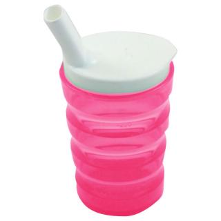 Ergonomický hrnek s víčkem s náustkem pro pití a ventilkem (různé barvy) -: růžová