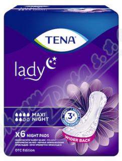 Inkontinenční vložky, TENA Lady Maxi Night, 6 ks / 12 ks Balení: 6 ks