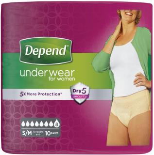Navlékací inkontinenční kalhotky pro ženy, Depend Super, různé velikosti Velikost: Large, 9 ks