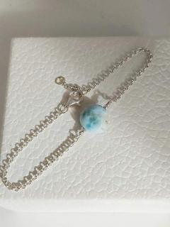 BREA  Originální náramek pravý larimar, Ag