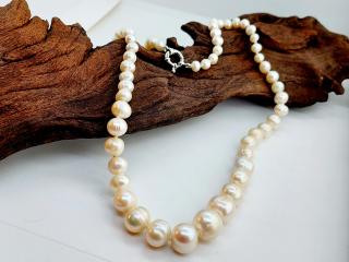 Dámský perlový náhrdelník Ag odstupňovaný (Dámský perlový náhrdelník Ag odstupňovaný)