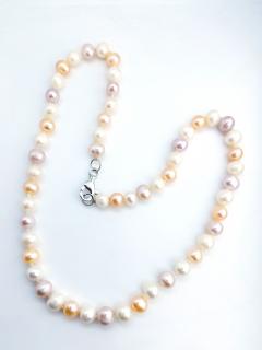 Dámský perlový náhrdelník - multicolor Ag 925/000, 43 cm