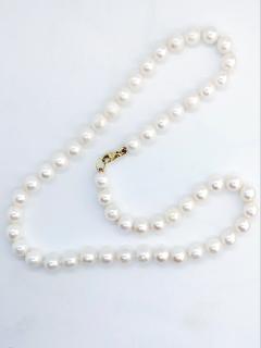 Perlový náhrdelník s mořskými Akoya perlami vel. 7,0 mm Au 14Kt