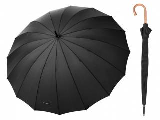 Bugatti Doorman černý luxusní pánský holový deštník s dřevěnou rukojetí  + zdarma pláštěnka při nákupu nad 1 000 Kč