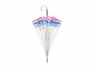 Cachemir Transparente Rhombus průhledný holový deštník  + zdarma pláštěnka při nákupu nad 1 000 Kč Barva: Průhledná, Vzor: Rukojeť modrá