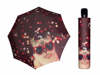 Doppler Art Lovely Cat plně automatický skládací deštník s kočkou  + zdarma pláštěnka při nákupu nad 1 000 Kč Barva: Vícebarevná