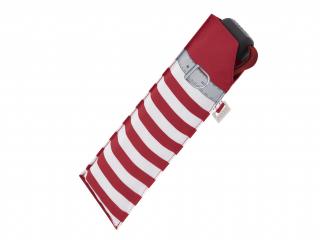 Doppler Carbonsteel SLIM Delight červený pruhovaný skládací plochý deštník  + zdarma pláštěnka při nákupu nad 1 000 Kč Barva: Červená