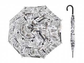 Doppler Fiber Flex Scribble White holový dámský deštník  + zdarma pláštěnka při nákupu nad 1 000 Kč Barva: Bílá