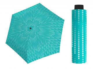 Doppler Havanna Glamour tyrkysový ultralehký deštník s UV ochranou  + zdarma pláštěnka při nákupu nad 1 000 Kč Barva: Tyrkysová