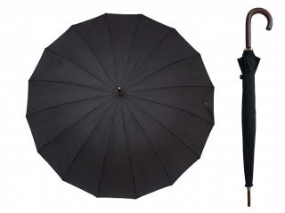 Doppler LONDON Black pánský holový deštník s dřevěnou rukojetí  + zdarma pláštěnka při nákupu nad 1 000 Kč Barva: Černá