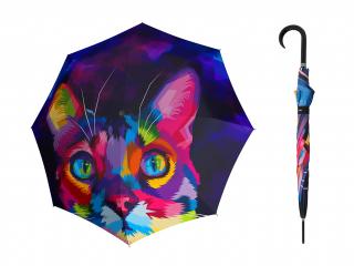 Doppler Long Kitten holový dámský deštník s kočkou  + zdarma pláštěnka při nákupu nad 1 000 Kč Barva: Vícebarevná