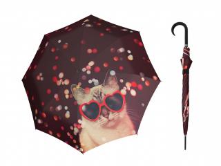 Doppler Long Lovely Cat holový dámský deštník s kočkou  + zdarma pláštěnka při nákupu nad 1 000 Kč Barva: Vícebarevná