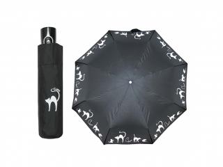 Doppler Magic Fiber CATS plně automatický deštník s kočkami  + zdarma pláštěnka při nákupu nad 1 000 Kč Barva: Černá