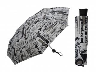 Doppler Mini Fiber Scribble white skládací deštník  + zdarma pláštěnka při nákupu nad 1 000 Kč Barva: Bílá