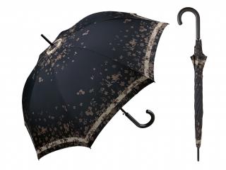 ESPRIT Poetry Flower Black dámský holový deštník Barva: Černá