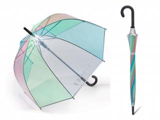 ESPRIT Rainbow dámský průhledný duhový deštník Barva: Černá