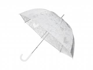 Falcone® Clear Lace průhledný deštník s krajkovým potiskem