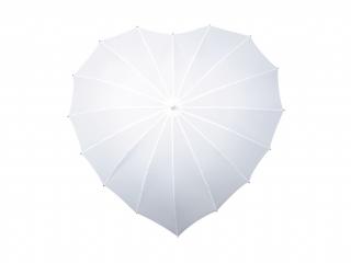 Impliva Heart velký srdcový deštník bílý