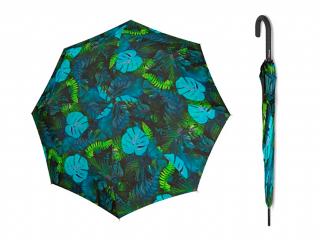 KNIRPS T.760 Utopia Indigo EKO dámský elegantní vystřelovací deštník  + zdarma pláštěnka při nákupu nad 1 000 Kč Barva: Tyrkysová