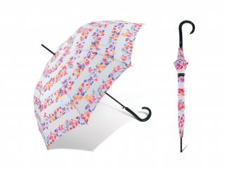 Pierre Cardin Fleur Printaniere holový deštník s kytičkami Barva: Bílá, Vzor: 2
