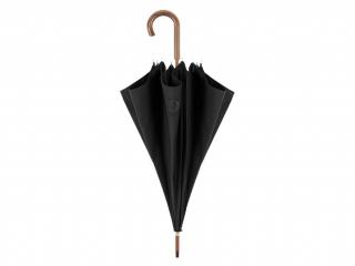 RSQ1912 Embroid luxusní pánský holový deštník s dřevěnou rukojetí  + zdarma pláštěnka při nákupu nad 1 000 Kč Barva: Černá