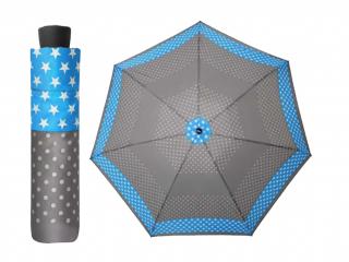 s.Oliver Enjoy Star Mix skládací dámský deštník Barva: Modrá
