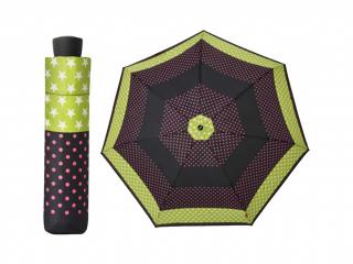 s.Oliver Enjoy Star Mix skládací dámský deštník Barva: Zelená