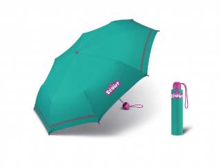 Scout BASIC GREEN skládací deštník s reflexním proužkem  + zdarma pláštěnka při nákupu nad 1 000 Kč Barva: Zelená