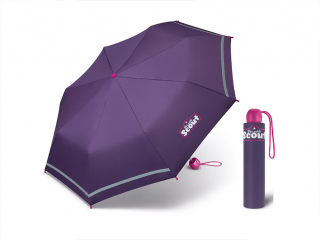 Scout DARK LILAC dívčí skládací deštník s reflexním proužkem  + zdarma pláštěnka při nákupu nad 1 000 Kč Barva: Fialová