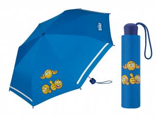 Scout Emoji Blue dětský skládací deštník s reflexním proužkem  + zdarma pláštěnka při nákupu nad 1 000 Kč Barva: Modrá