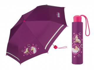 Scout PINK HORSE dívčí reflexní skládací deštník s koněm  + zdarma pláštěnka při nákupu nad 1 000 Kč