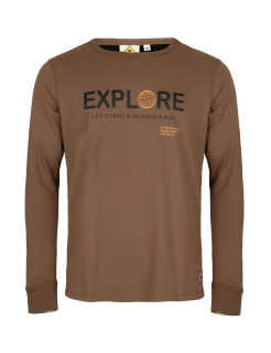 Pánské tričko Explore s dlouhým rukávem Roadsign Australia Velikost: 3XL, Barva: Hnědá