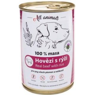 ALL ANIMALS konzerva pro psy hovězí mleté s rýží 400 g