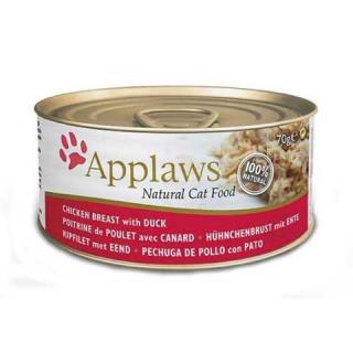 Applaws konzerva Cat kuřecí prsa a kachna 156 g